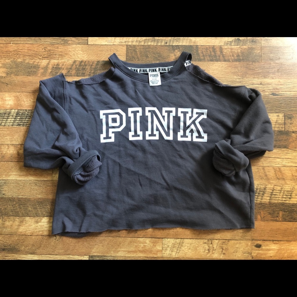 💗 VS Pink - Cropped sweatshirt - Size M - Grey